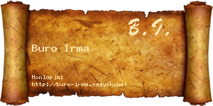 Buro Irma névjegykártya